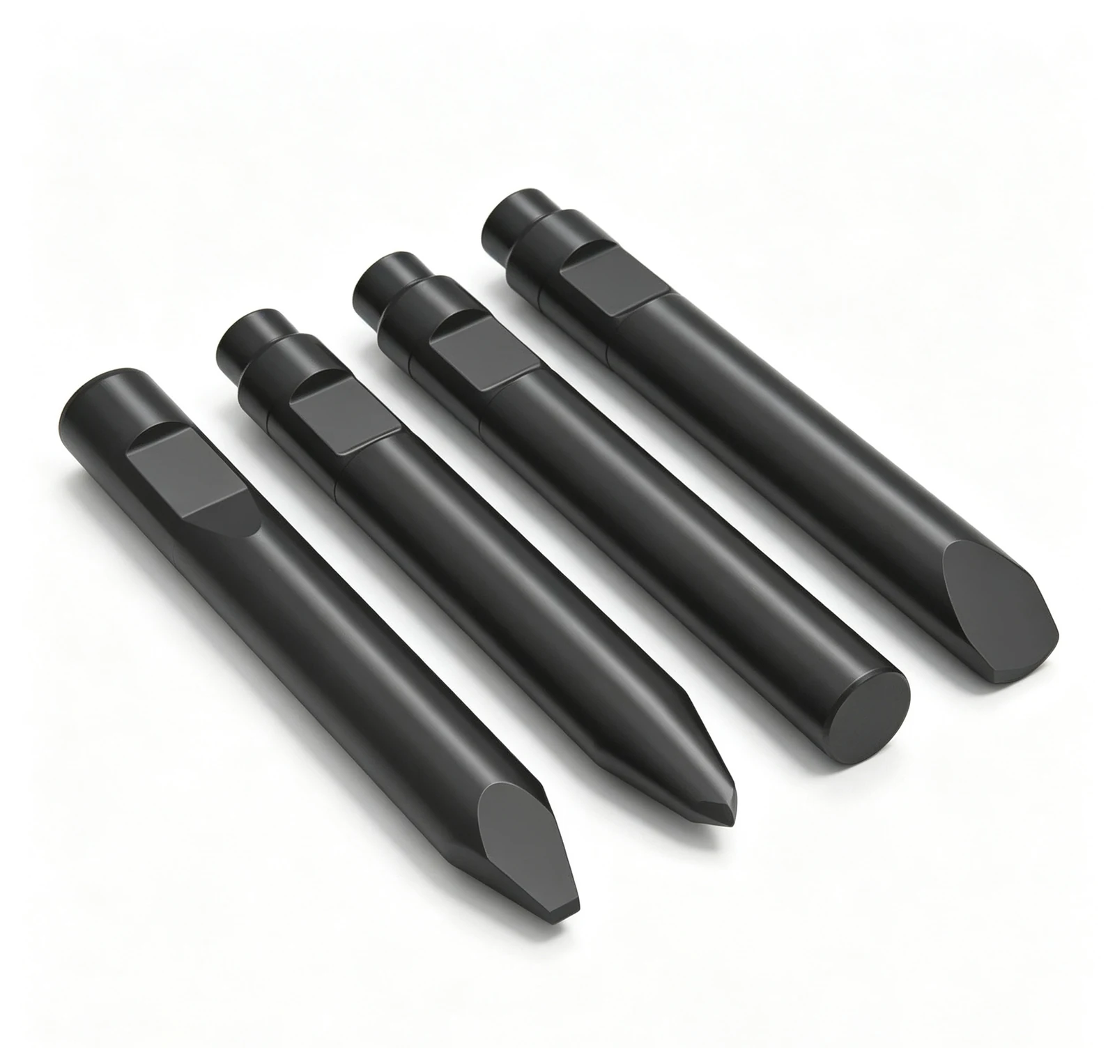 Hydraulic breaker chisels and rods